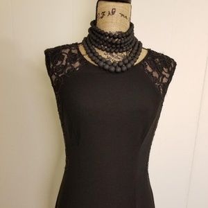 Black Lace Evening Gown